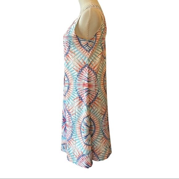 Tribal Jeans sleeveless red white blue circle midi  dress - Picture 5 of 9